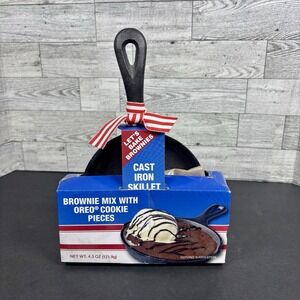 Cast Iron 5" Skillet & Brownie Mix with Oreo Cookie‎ Pieces  NEW